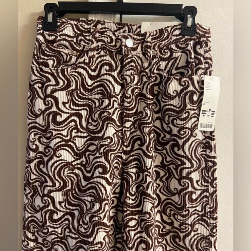BDG Swirl Pattern Wide Leg Pants corduroy Sz 26 NWT - Picture 4 of 9